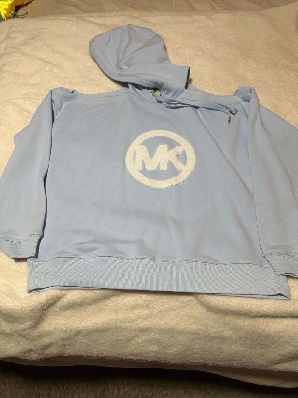 Michael Kors Pale Blue MK Circle Logo Hoodie